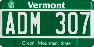 VT license plate ADM307