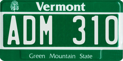 VT license plate ADM310