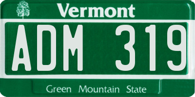 VT license plate ADM319