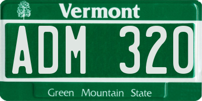 VT license plate ADM320