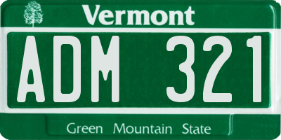 VT license plate ADM321