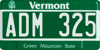 VT license plate ADM325