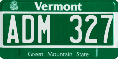 VT license plate ADM327