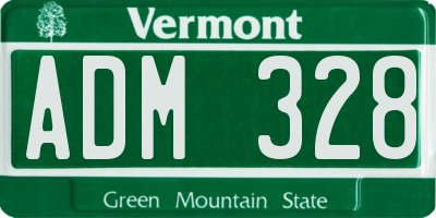 VT license plate ADM328