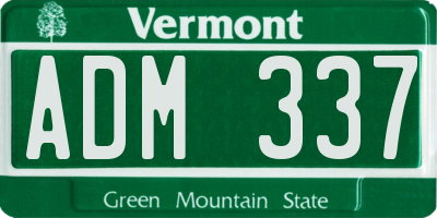 VT license plate ADM337