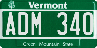 VT license plate ADM340