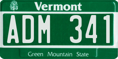 VT license plate ADM341