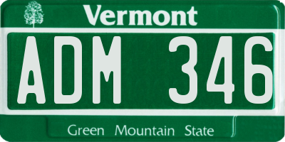 VT license plate ADM346