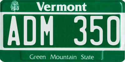 VT license plate ADM350