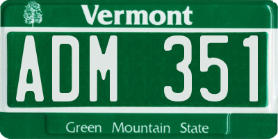 VT license plate ADM351