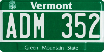 VT license plate ADM352