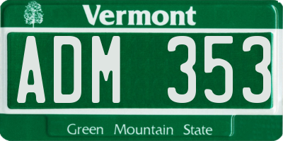 VT license plate ADM353