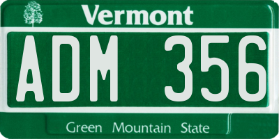 VT license plate ADM356