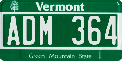 VT license plate ADM364