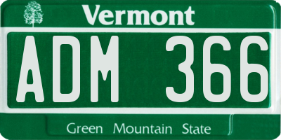 VT license plate ADM366