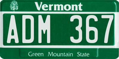 VT license plate ADM367