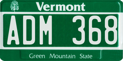 VT license plate ADM368