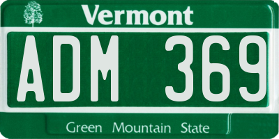 VT license plate ADM369