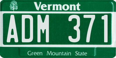 VT license plate ADM371
