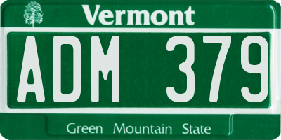 VT license plate ADM379