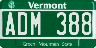 VT license plate ADM388