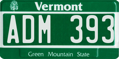 VT license plate ADM393