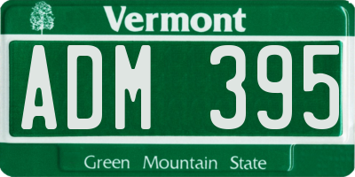 VT license plate ADM395