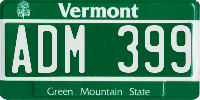 VT license plate ADM399