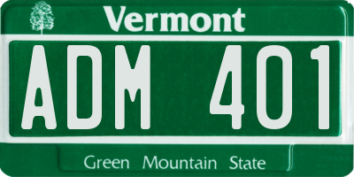 VT license plate ADM401