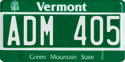 VT license plate ADM405