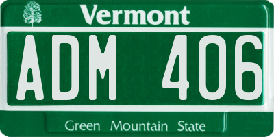 VT license plate ADM406