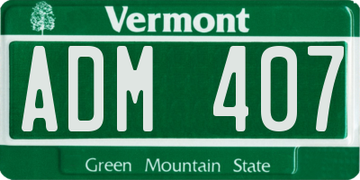 VT license plate ADM407