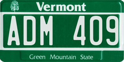 VT license plate ADM409