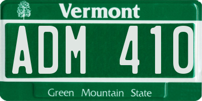 VT license plate ADM410
