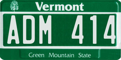 VT license plate ADM414