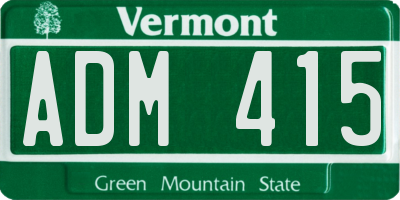 VT license plate ADM415