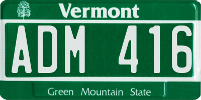 VT license plate ADM416