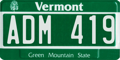 VT license plate ADM419