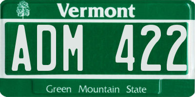 VT license plate ADM422