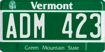 VT license plate ADM423