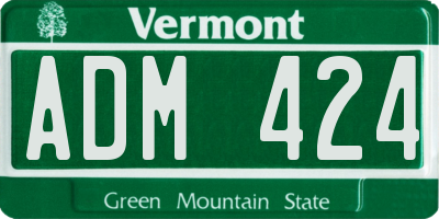 VT license plate ADM424