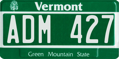 VT license plate ADM427