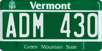 VT license plate ADM430