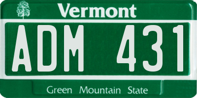 VT license plate ADM431