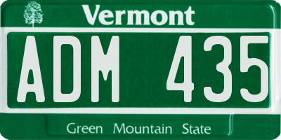 VT license plate ADM435