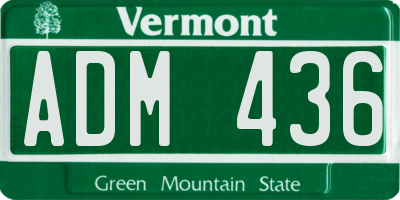 VT license plate ADM436
