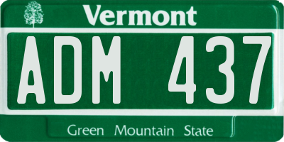 VT license plate ADM437