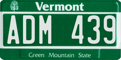 VT license plate ADM439