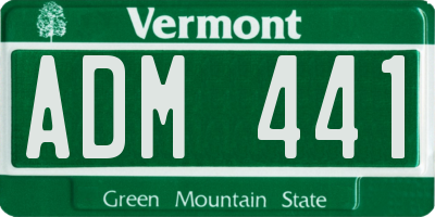 VT license plate ADM441
