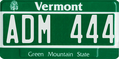 VT license plate ADM444